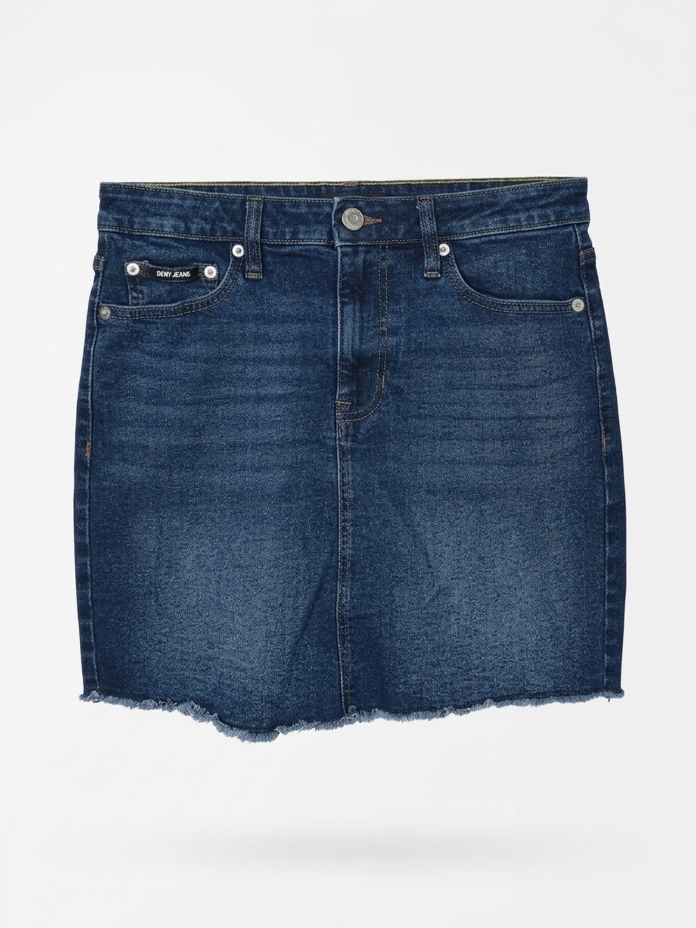 DKNY Jeans Dark Wash Raw Hem Denim Mini Skirt | Size 8 | EUC | Y2K